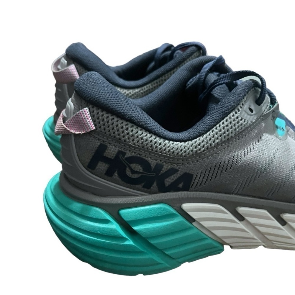 EUC Hoka One One Womens Gaviota 3 Turq Gray Running Shoes Sneakers Sz 10B